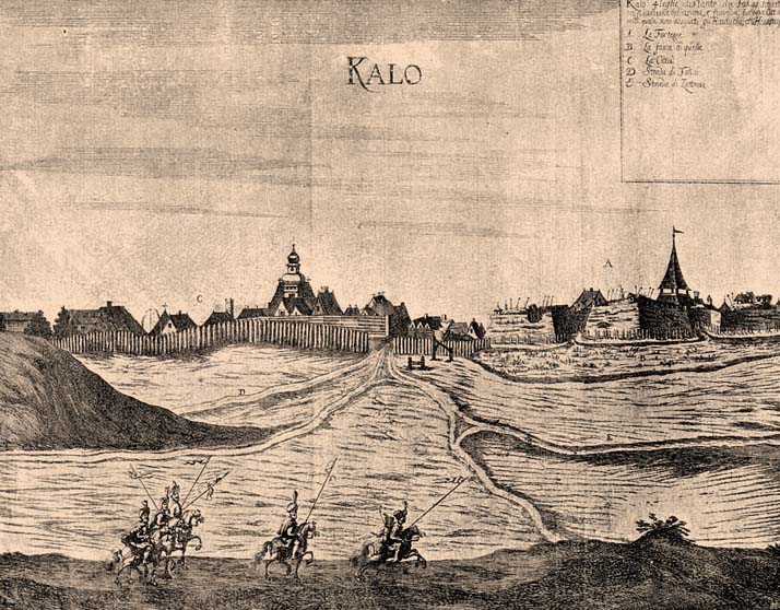Nagykálló és a kállói vár a XVII. században (Országos Széchenyi-Könyvtár ‒ Eperjessy K. In: Domanovszky: Magyar művelődéstörténet 3. alapján)