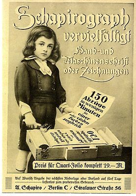 1900-ból származó Schapirograph-reklám