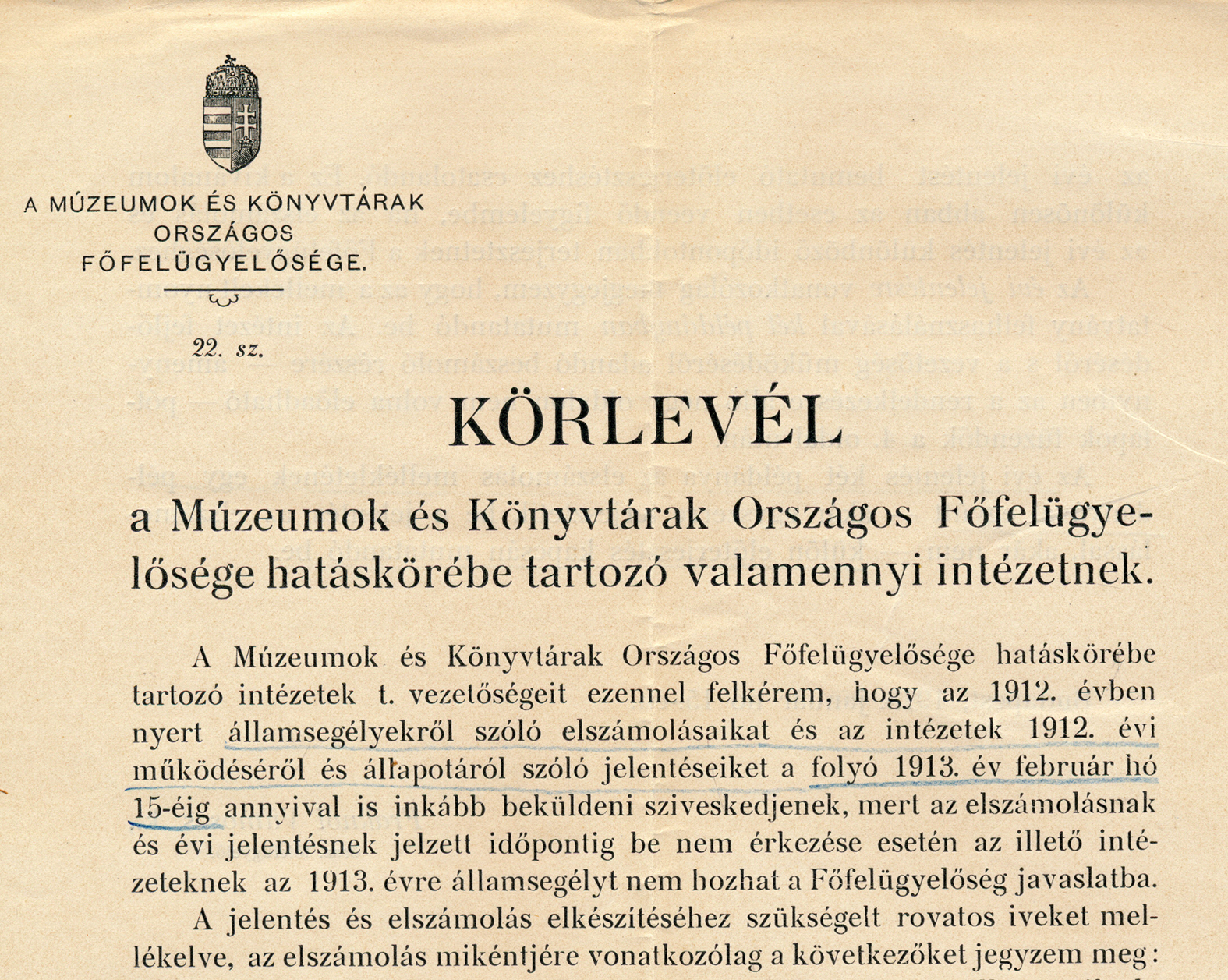 A Múzeumok és Könyvtárak Főfelügyelősége szigorúan vette az államsegély elszámolását