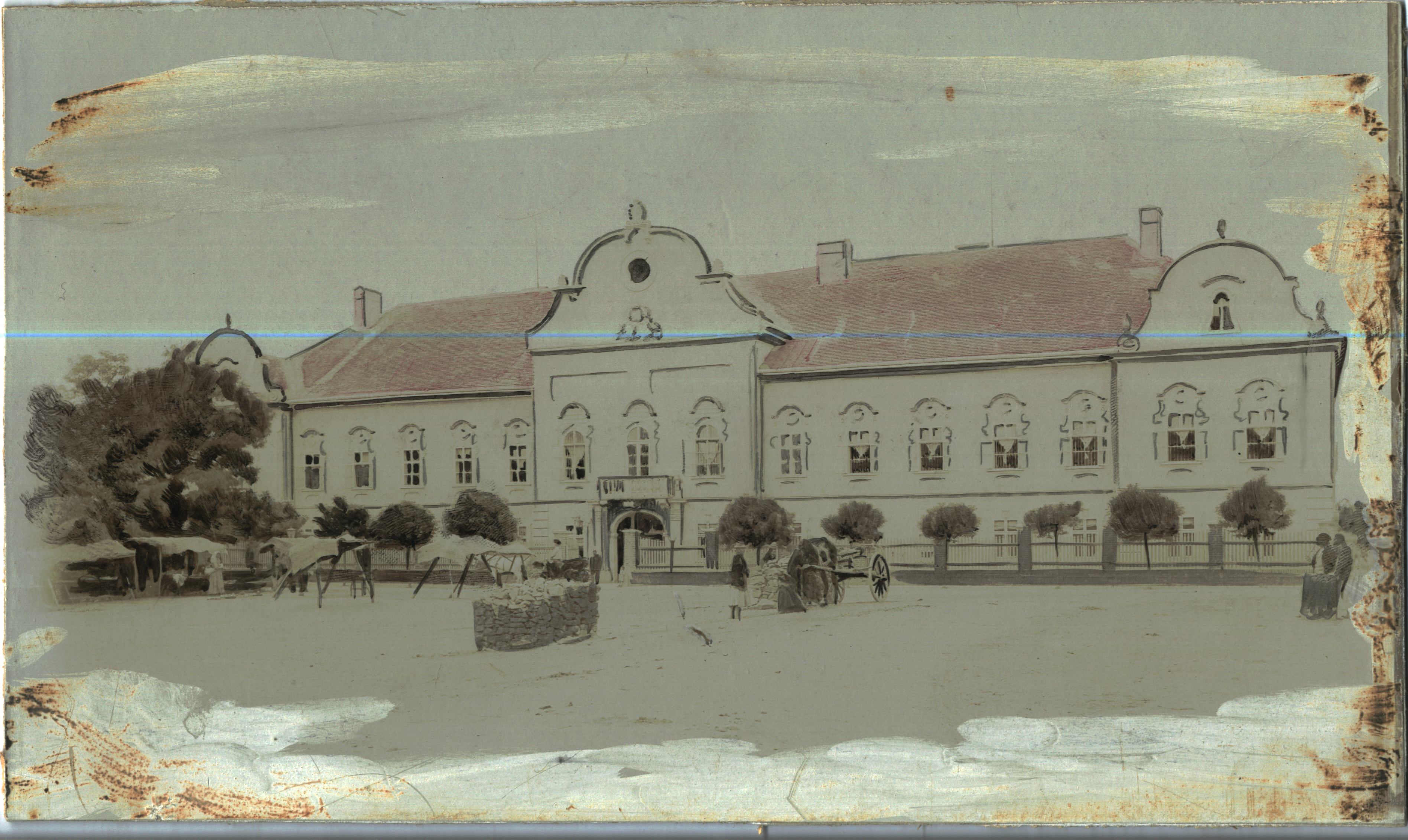 A megyeháza épülete, ma Megyei Elme- és Ideggyógyintézet (Jósa András Múzeum 694)